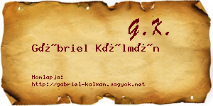 Gábriel Kálmán névjegykártya